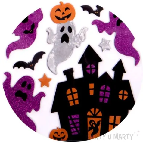 naklejki metaliczne halloween duchy na zamku mix carnival toys