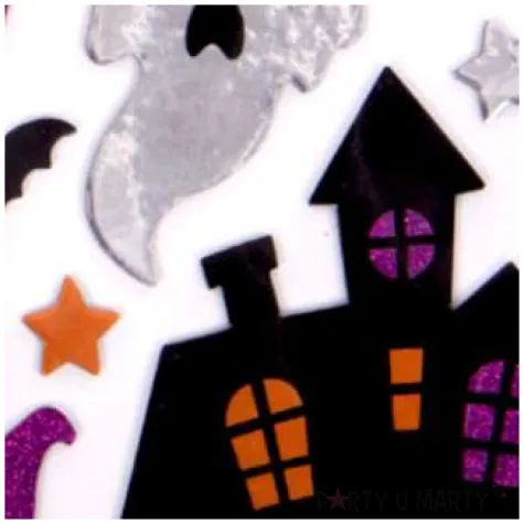 naklejki metaliczne halloween duchy na zamku mix carnival toys