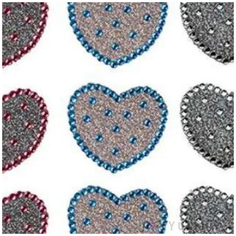 naklejki metaliczne serduszka srebrne titanum 15 szt