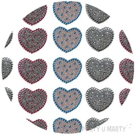 naklejki metaliczne serduszka srebrne titanum 15 szt