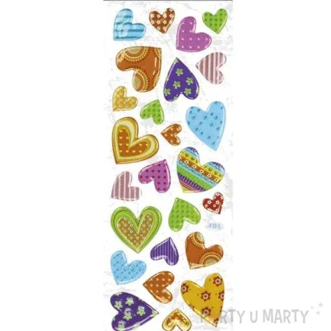 naklejki miekkie serduszka z wzorami mix titanum