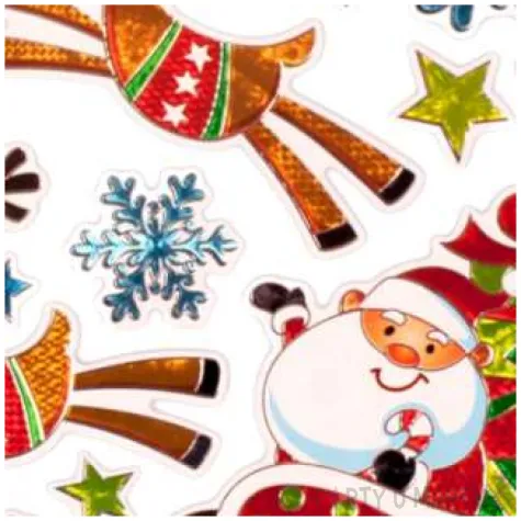 naklejki mikolaj i renifery holograficzne arpex arkusz