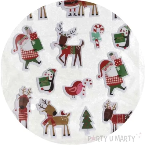 naklejki mikolaje i reniferki foliowe brewis 14 szt