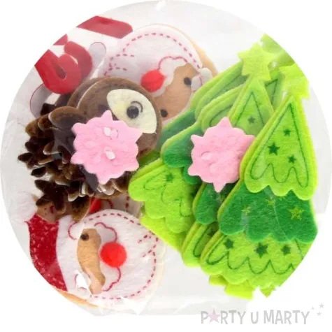 naklejki mikolaje reniferki choinki filcowe brewis 20 szt