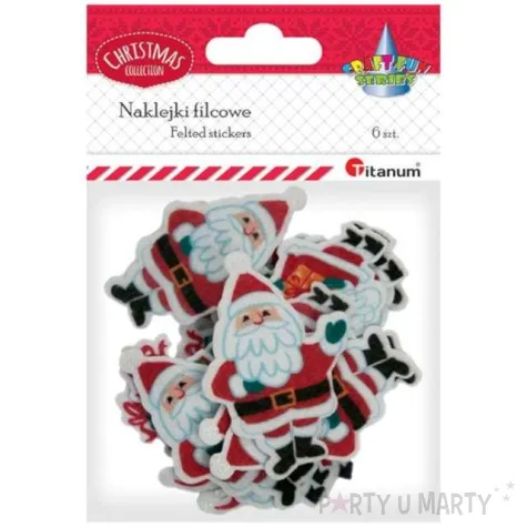 naklejki mikolajki filcowe titanum 10 szt