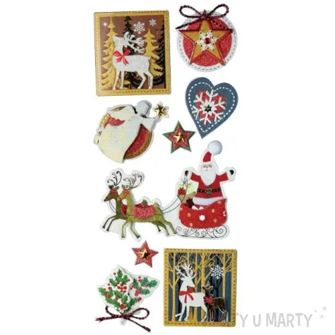 naklejki mikolajki swiateczne mix titanum 10 szt