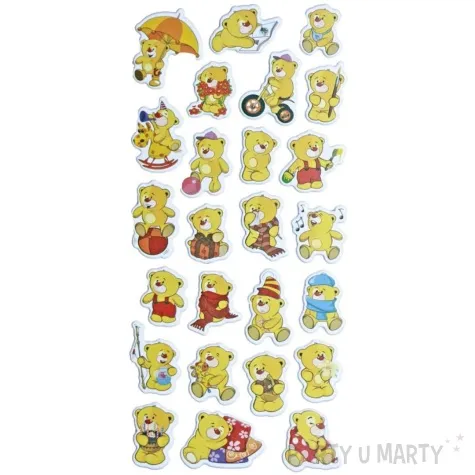 naklejki misie w ubrankach mix titanum 25 szt