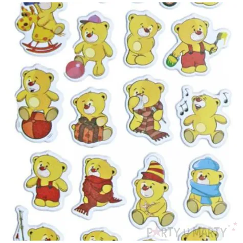 naklejki misie w ubrankach mix titanum 25 szt