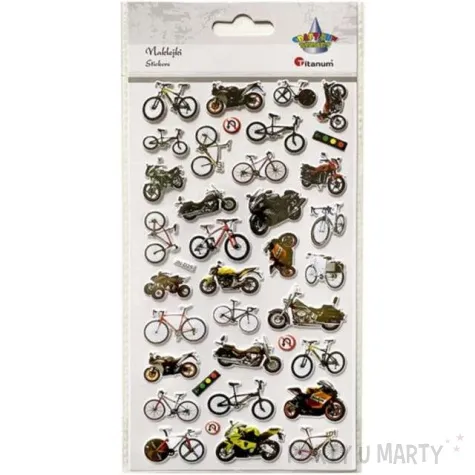 naklejki motocykle i rowery foliowe mix titanum ok 3 5 cm 36 szt