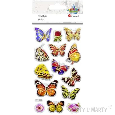 naklejki motyle wielobarwne mix titanum 14 szt