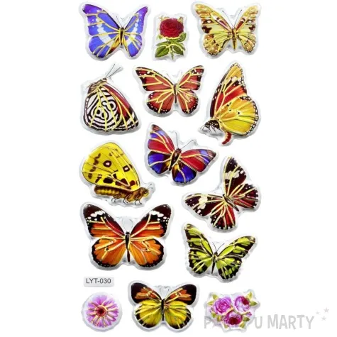 naklejki motyle wielobarwne mix titanum 14 szt