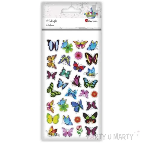 naklejki motyle wielobarwne mix titanum 31 szt