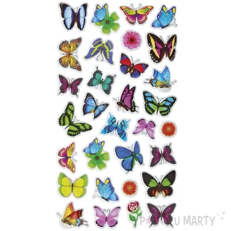 naklejki motyle wielobarwne mix titanum 31 szt