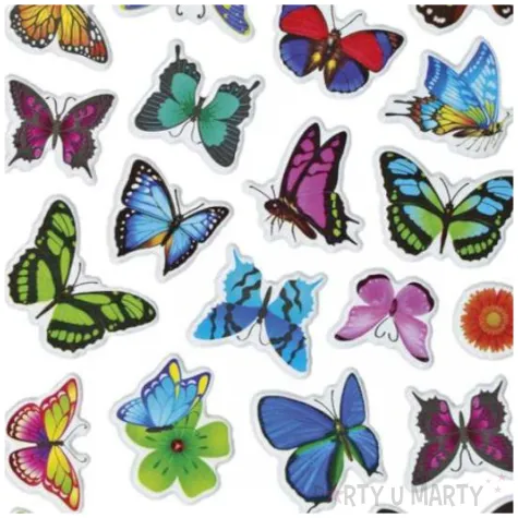 naklejki motyle wielobarwne mix titanum 31 szt