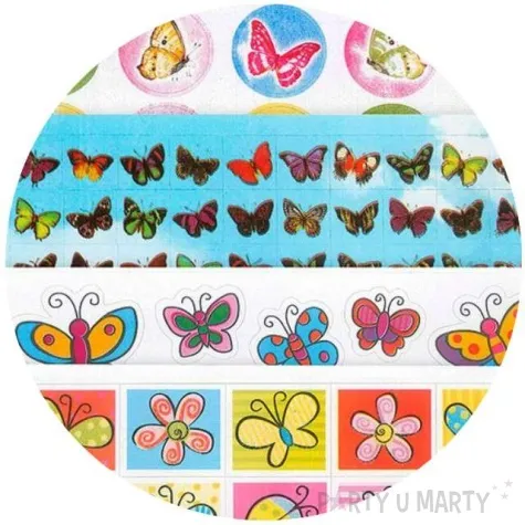 naklejki motylki wielobarwne titanum 300 szt