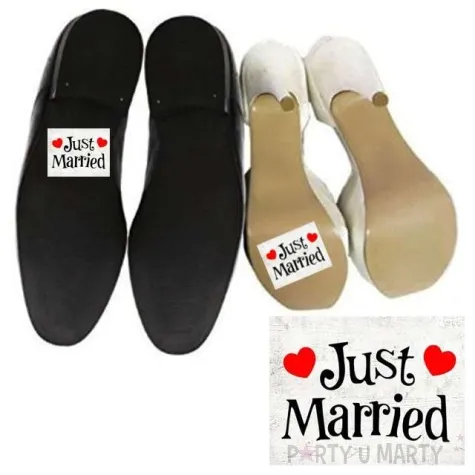 naklejki na buty just married 2 szt