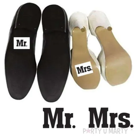 naklejki na buty mr i mrs 2 szt