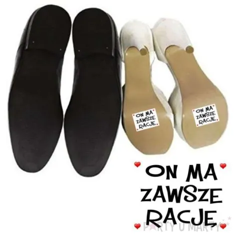 naklejki na buty on ma zawsze racje 2 szt