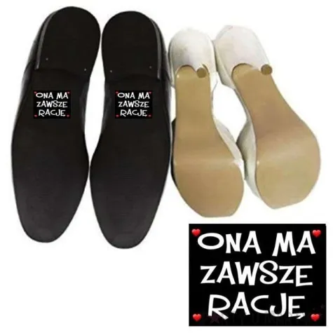 naklejki na buty ona ma zawsze racje 2 szt