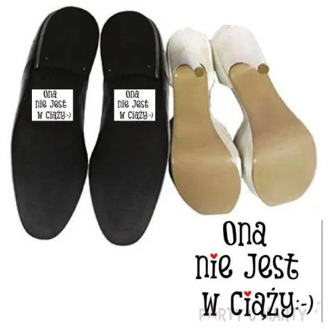 naklejki na buty ona nie jest w ciazy 2 szt
