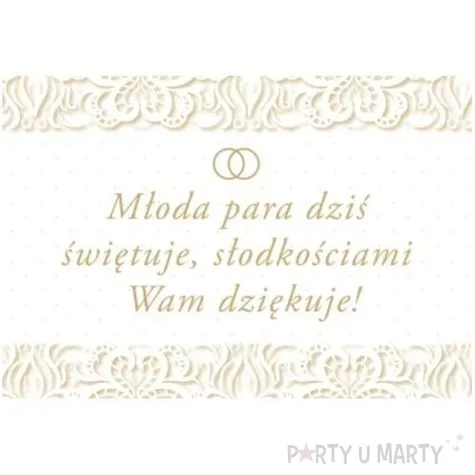 naklejki na ciasto dziekujemy slub toledo 20 szt