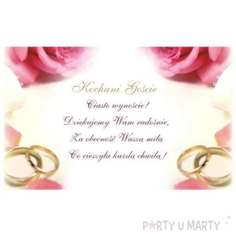 naklejki na ciasto roze obraczki 20 szt