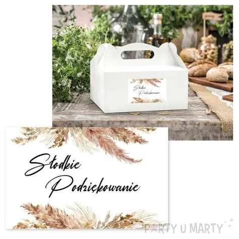 naklejki na ciasto slodkie podziekowanie boho 5x8 cm 10 szt