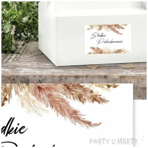 naklejki na ciasto slodkie podziekowanie boho 5x8 cm 10 szt