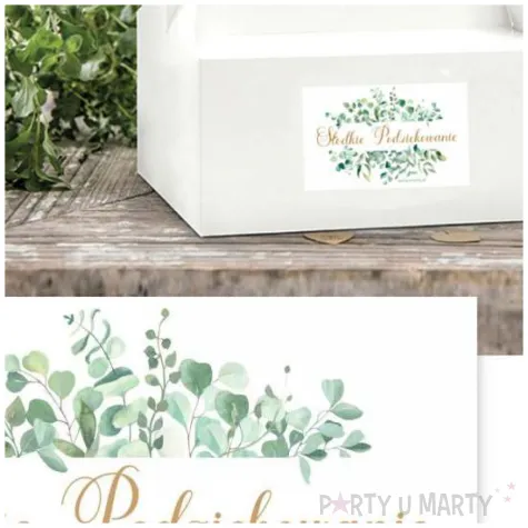 naklejki na ciasto slodkie podziekowanie eukaliptus beauty 5x8 cm 10 szt