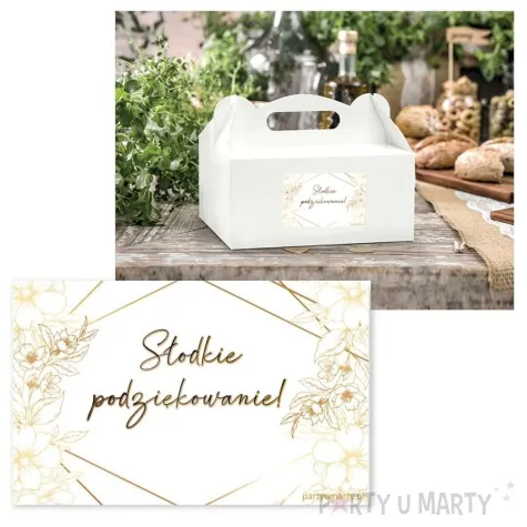 naklejki na ciasto slodkie podziekowanie gold line 5x8 cm 10 szt