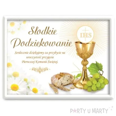 naklejki na ciasto slodkie podziekowanie komunijne 25 szt