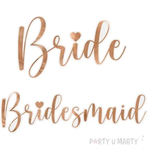 naklejki na kieliszki bride bridesmaid rozowe zloto partydeco 2 szt