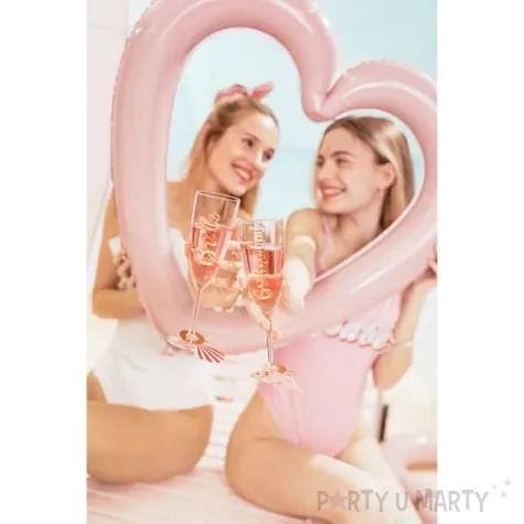 naklejki na kieliszki bride bridesmaid rozowe zloto partydeco 2 szt