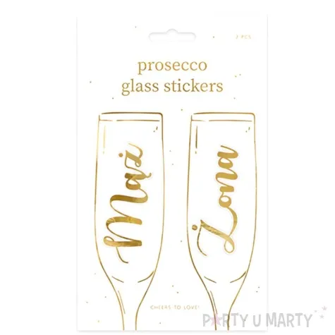 naklejki na kieliszki maz i zona zlote partdeco 2 szt