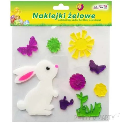 naklejki na okno kwiatki i zajaczek zelowe aliga