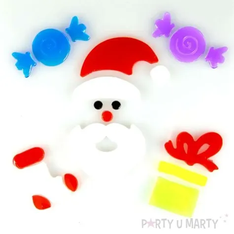 naklejki na okno mikolaj i prezent zelowe aliga