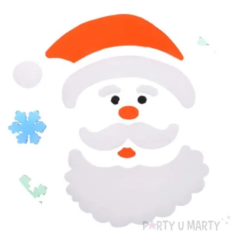 naklejki na okno mikolaj i sniezynki zelowe aliga