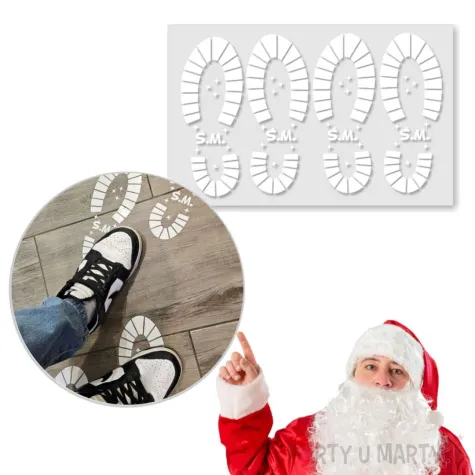 naklejki na podloge swiateczne slady mikolaja 4 szt