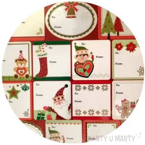 naklejki na prezenty elfy i ciastek mix arpex