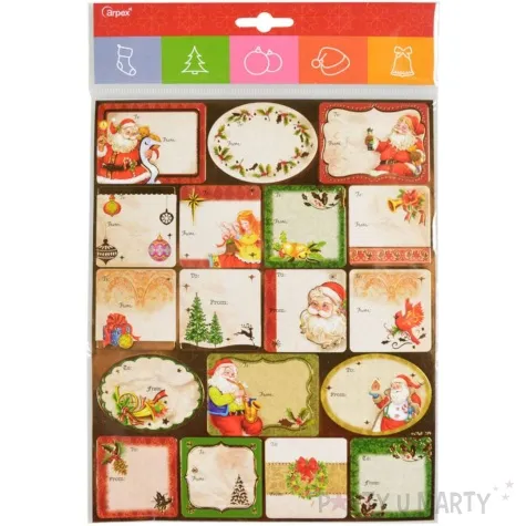 naklejki na prezenty mikolaj i prezenty bezowy mix arpex