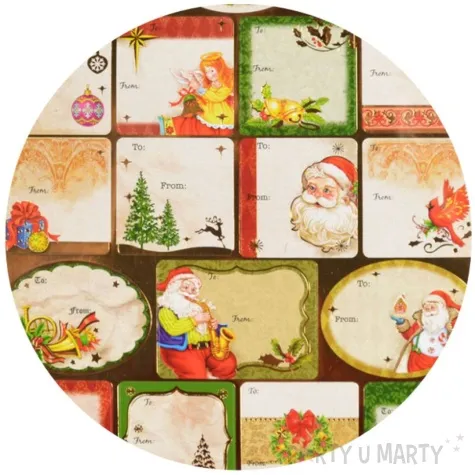 naklejki na prezenty mikolaj i prezenty bezowy mix arpex