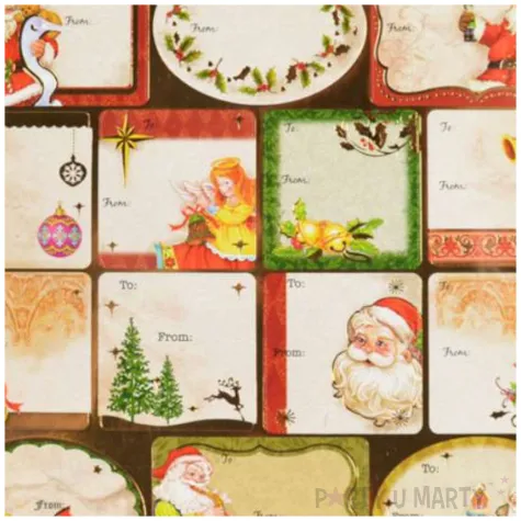 naklejki na prezenty mikolaj i prezenty bezowy mix arpex