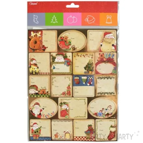 naklejki na prezenty mikolaj i przyjaciele bezowy mix arpex