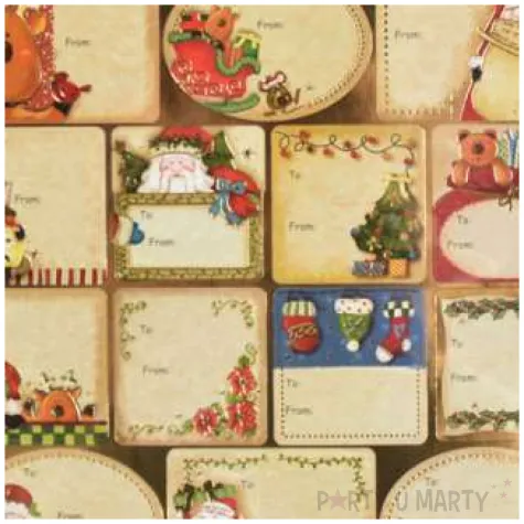 naklejki na prezenty mikolaj i przyjaciele bezowy mix arpex