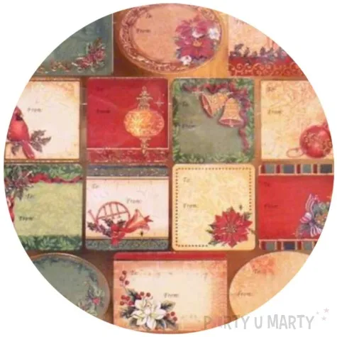 naklejki na prezenty swiateczne wzorki bezowo zlote arpex