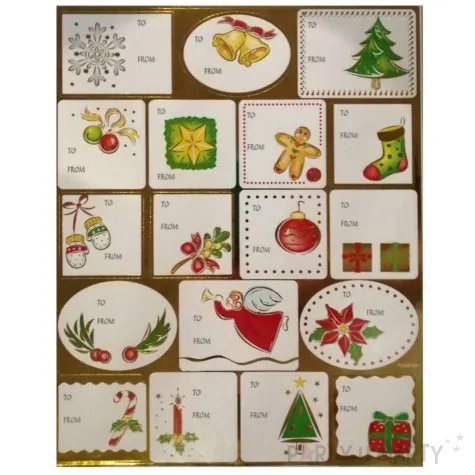 naklejki na prezenty swiateczne wzorki mix arpex