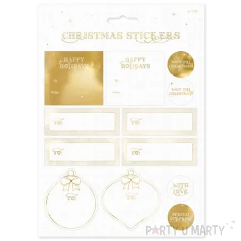 naklejki na prezenty swiateczne zaproszenia zlote partydeco
