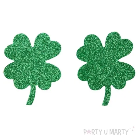 naklejki na sutki koniczyna brokatowa zielony smiffys 2 szt