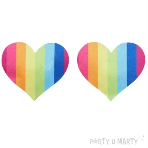 naklejki na sutki serduszka fever teczowy smiffys 2 szt