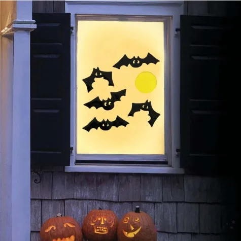 naklejki na szybe nietoperze zolty czarny guirca 6 szt